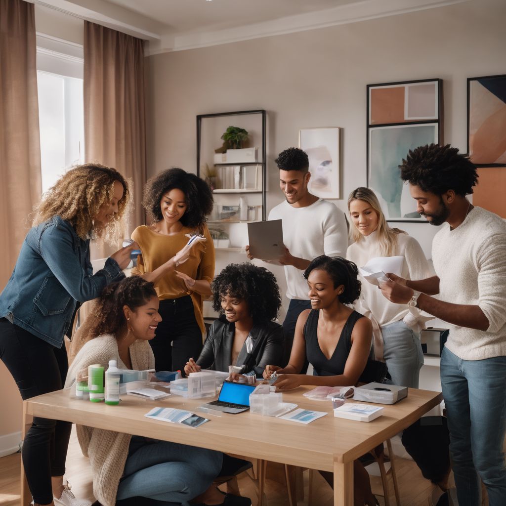 A diverse group of individuals receiving discreet at-home STD test kits. A diverse group of individuals receiving discreet at-home STD test kits.