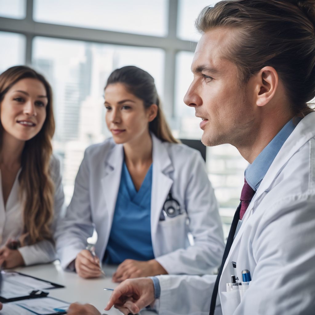 A medical professional discusses herpes with a diverse group of people. A medical professional discusses herpes with a diverse group of people.