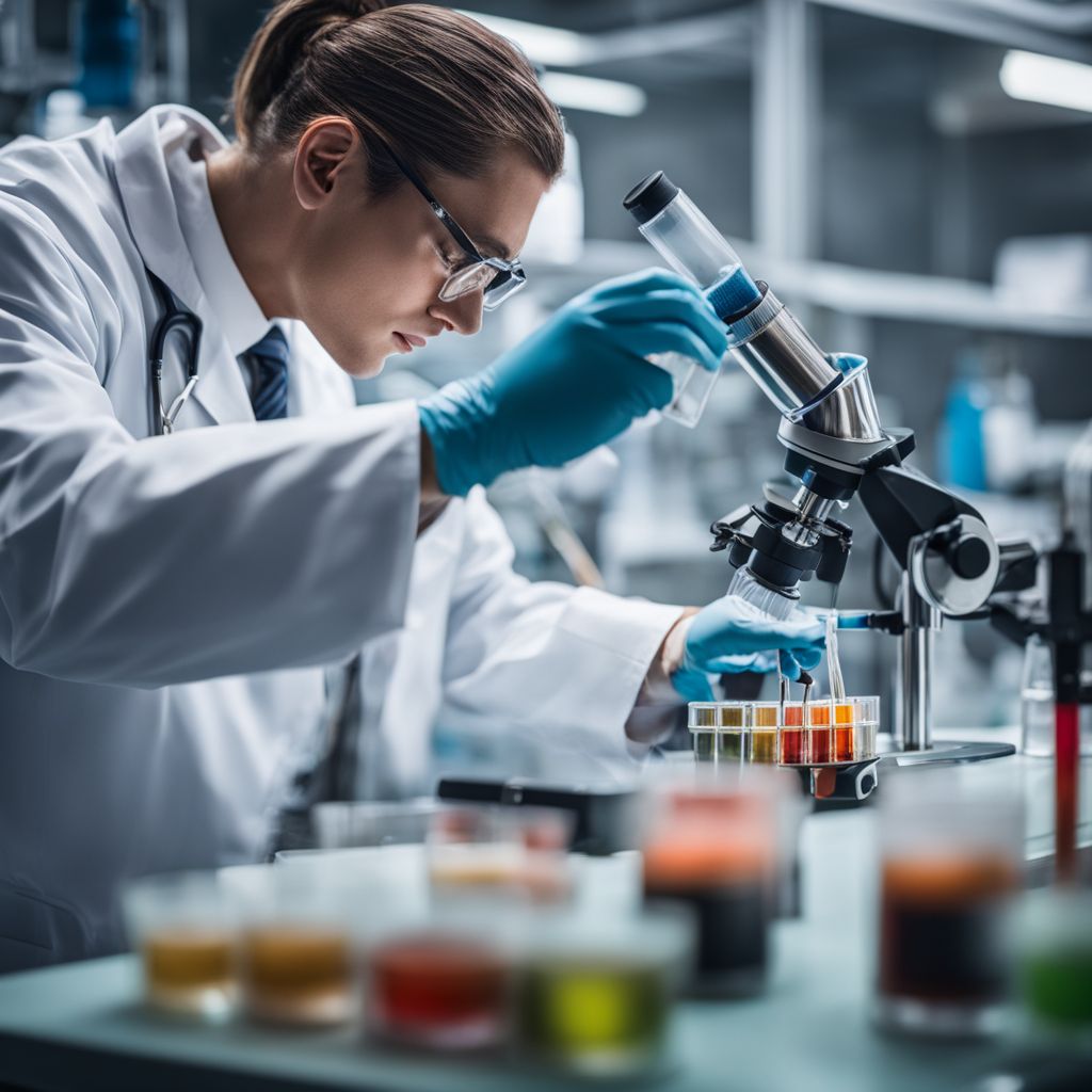 A doctor in a laboratory taking samples for medical testing.